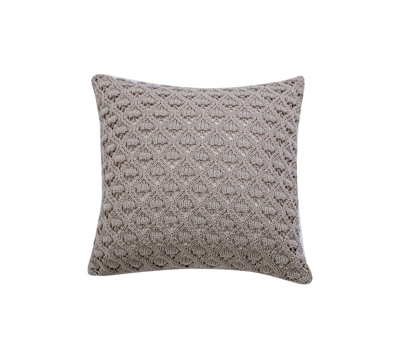Camel Gray Knitted Throw Pillow Cover Minimalist Pure Color | Etsy
