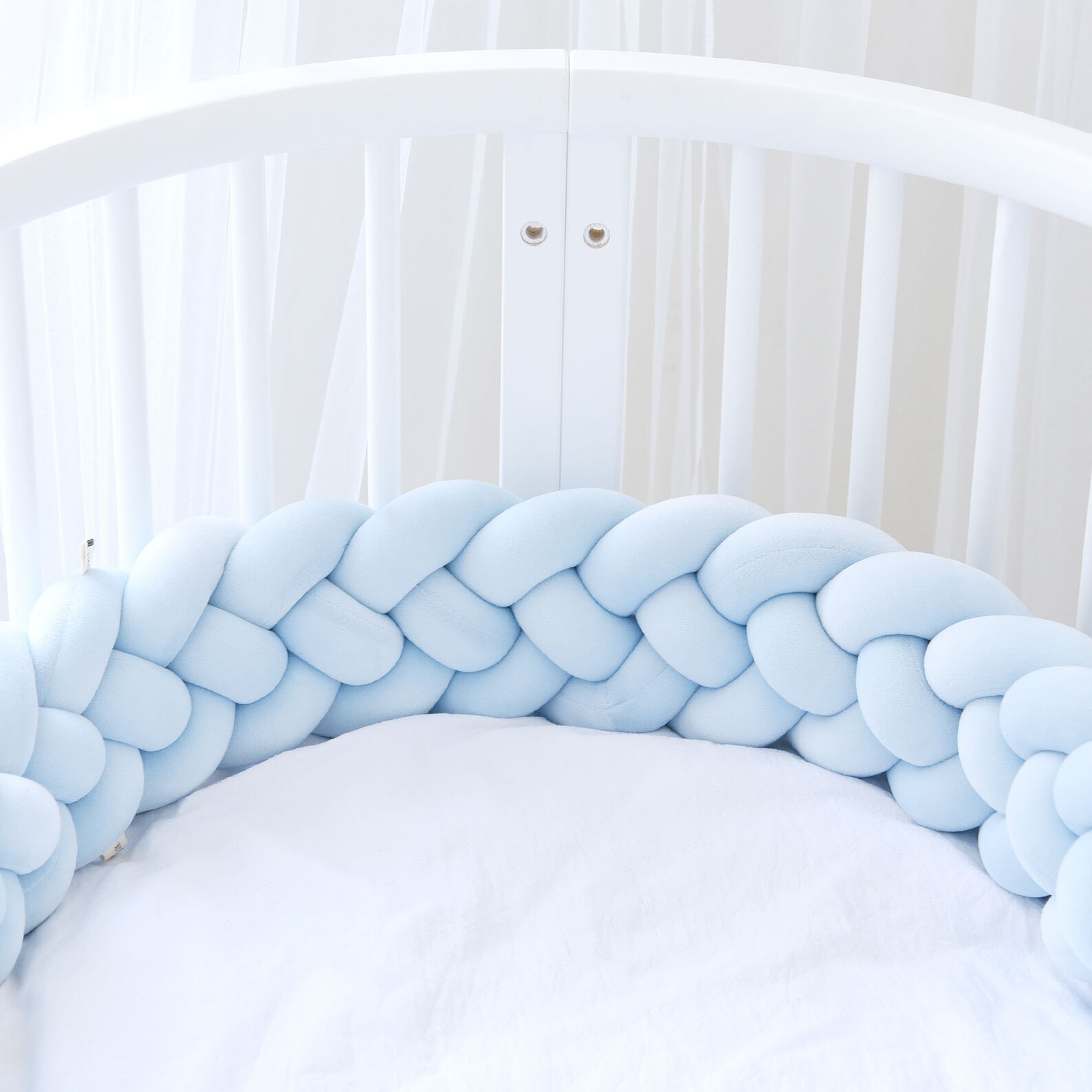 Custom Size Baby Crib Bumper Knotted Bed Bumper 4 Braided Etsy