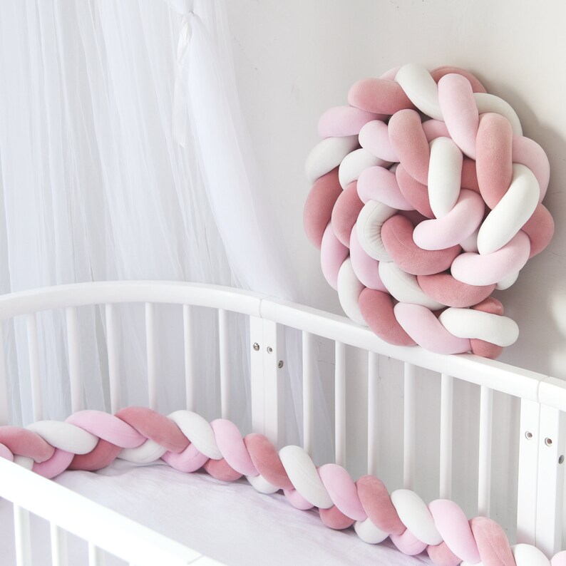 Custom Size Baby Crib Bumper Knotted Bed Bumper 3 Braided Etsy