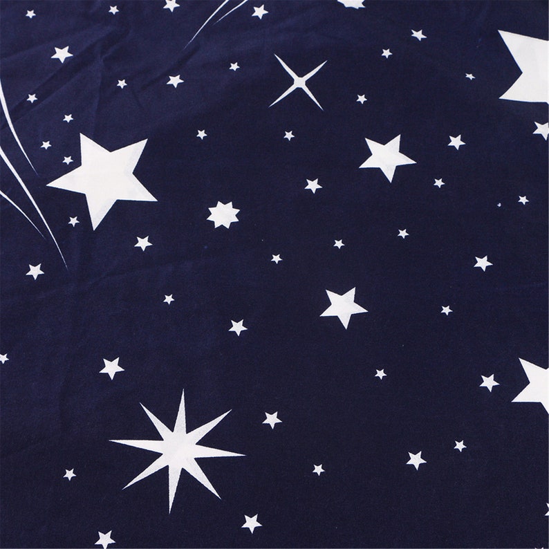 High Quality Simplicity Microfiber Duvet Cover,Blue Bedding with Starry Sky and Meteor shower,Comfortable Bedding with Matching 2 Pillowcase