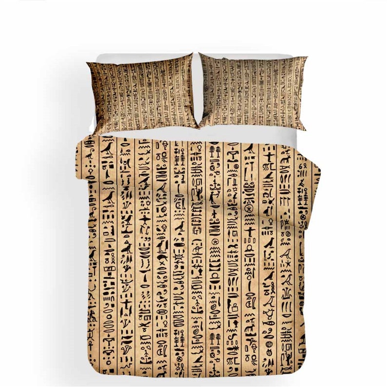 Duvet Cover Set Egyptian Culture Hieroglyphics Bed Sets Teens/ Etsy