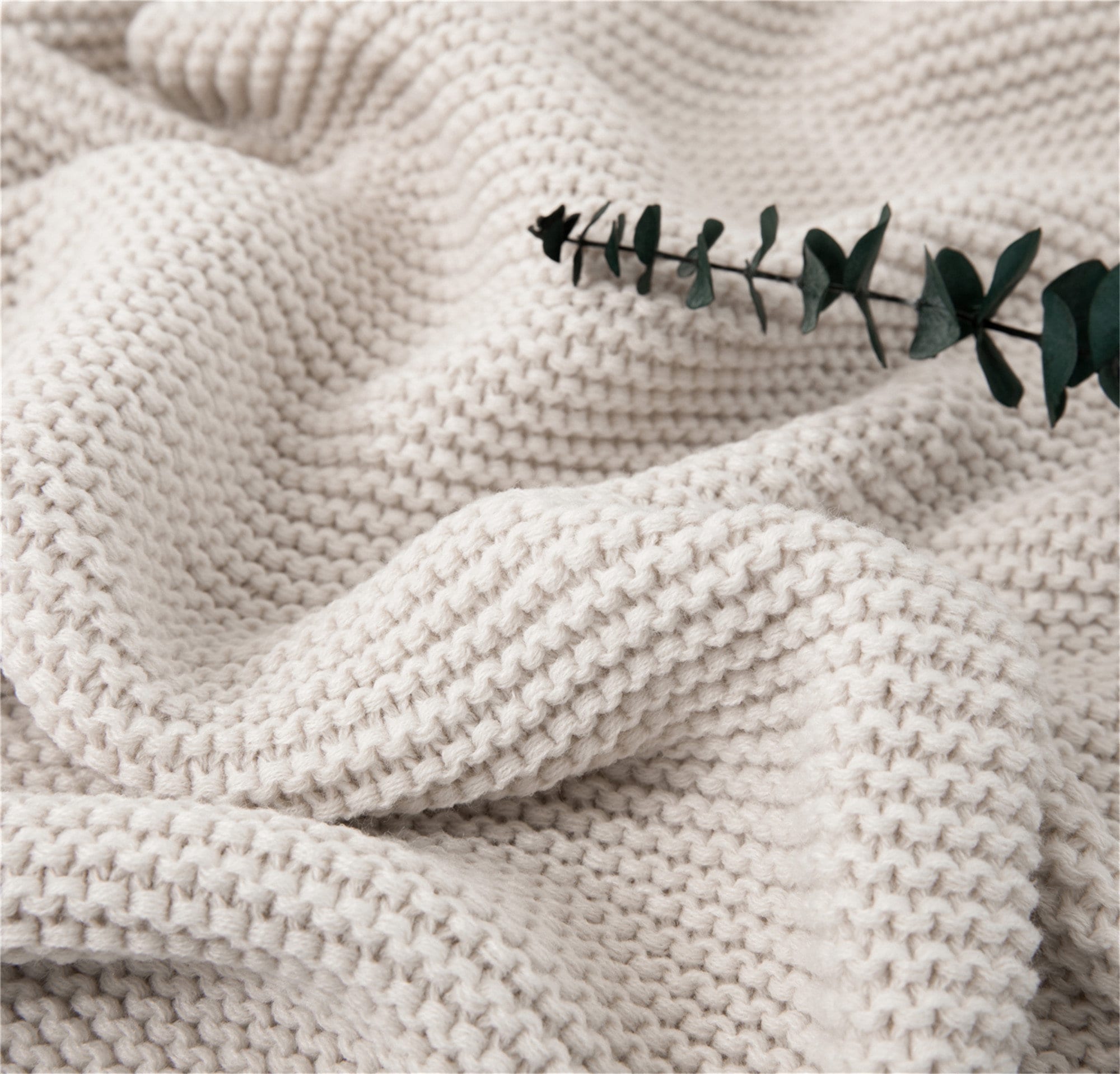 Beige Knitted Throw Blanket Pure Color Minimalist Blanket Etsy