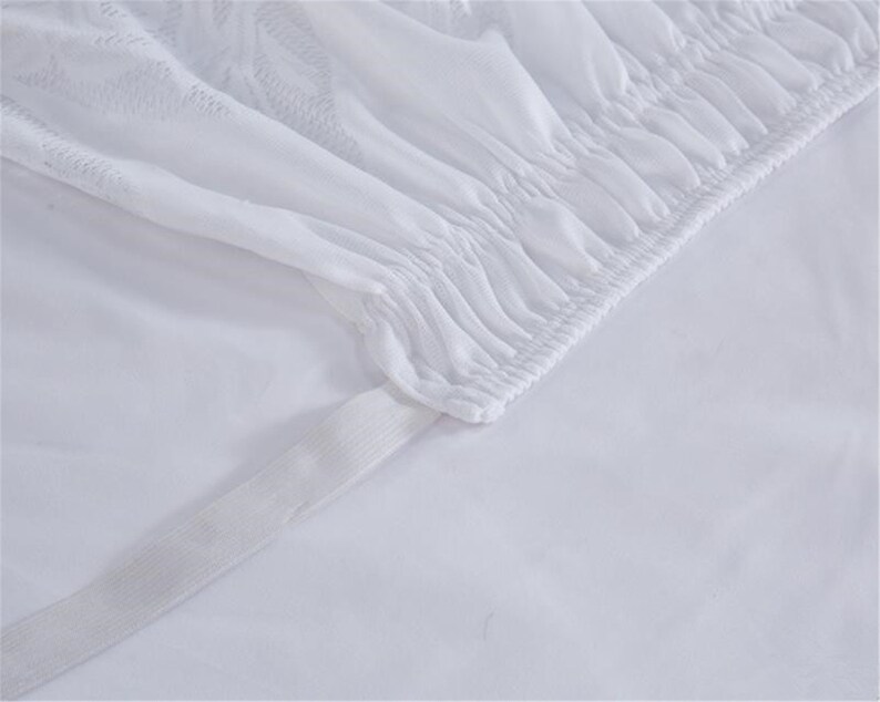 Lace Stretch Bed Skirt Elastic Wrap Around Bed Skirt Girls Etsy