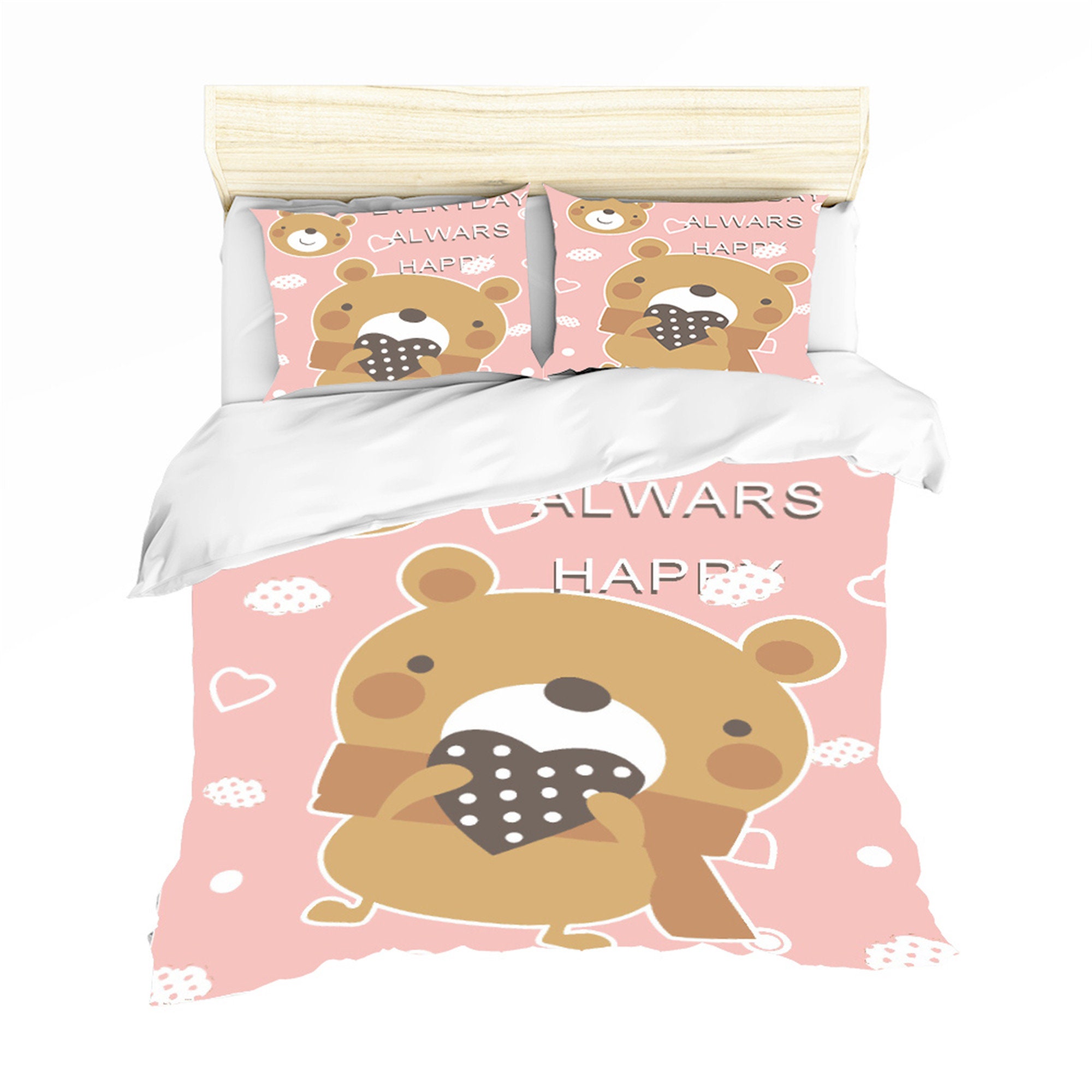 Duvet Cover Set Kids Bedding Cute Cartoon Bear Bed Set High Etsy