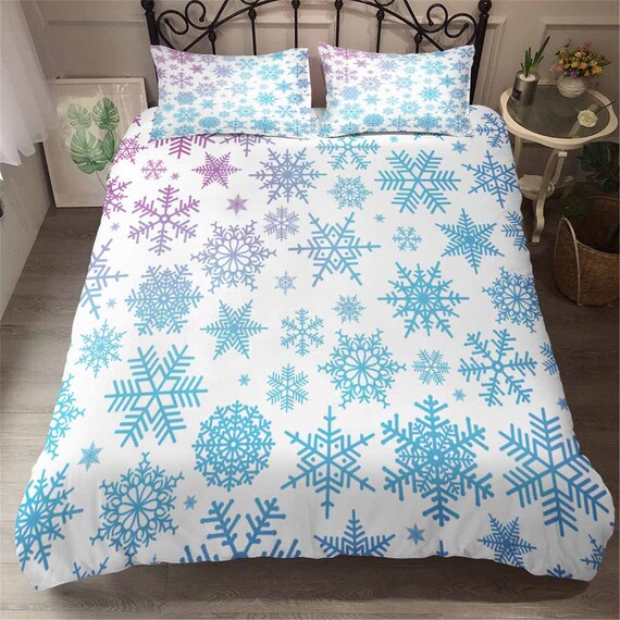 Christmas Duvet Cover Set Cartoon Bed Sets Snow White Festival Etsy