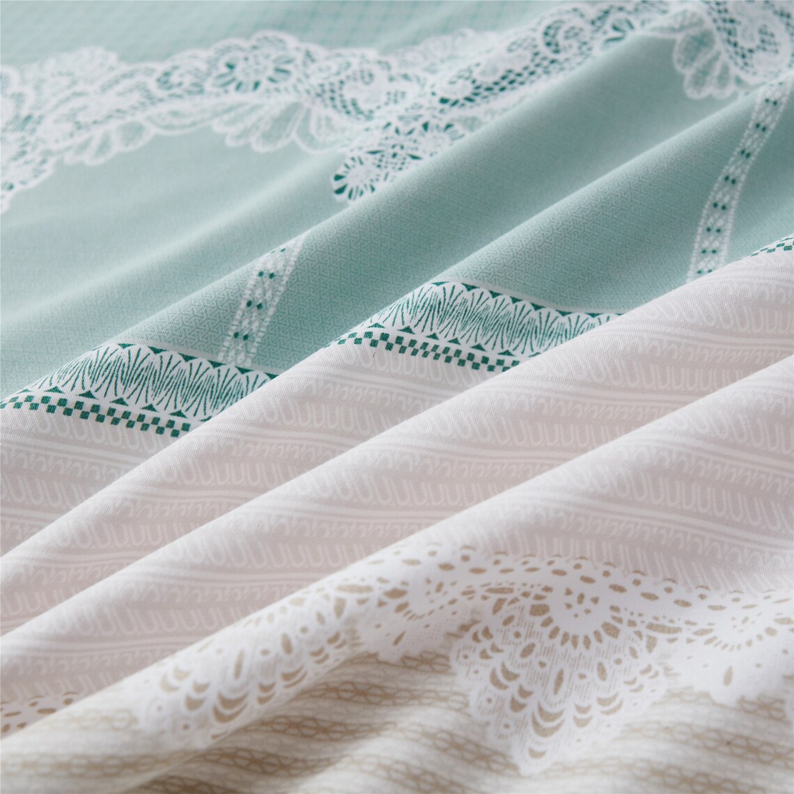 Mint Green Duvet Cover Set Floral Pattern Bedding Sets 90g Etsy