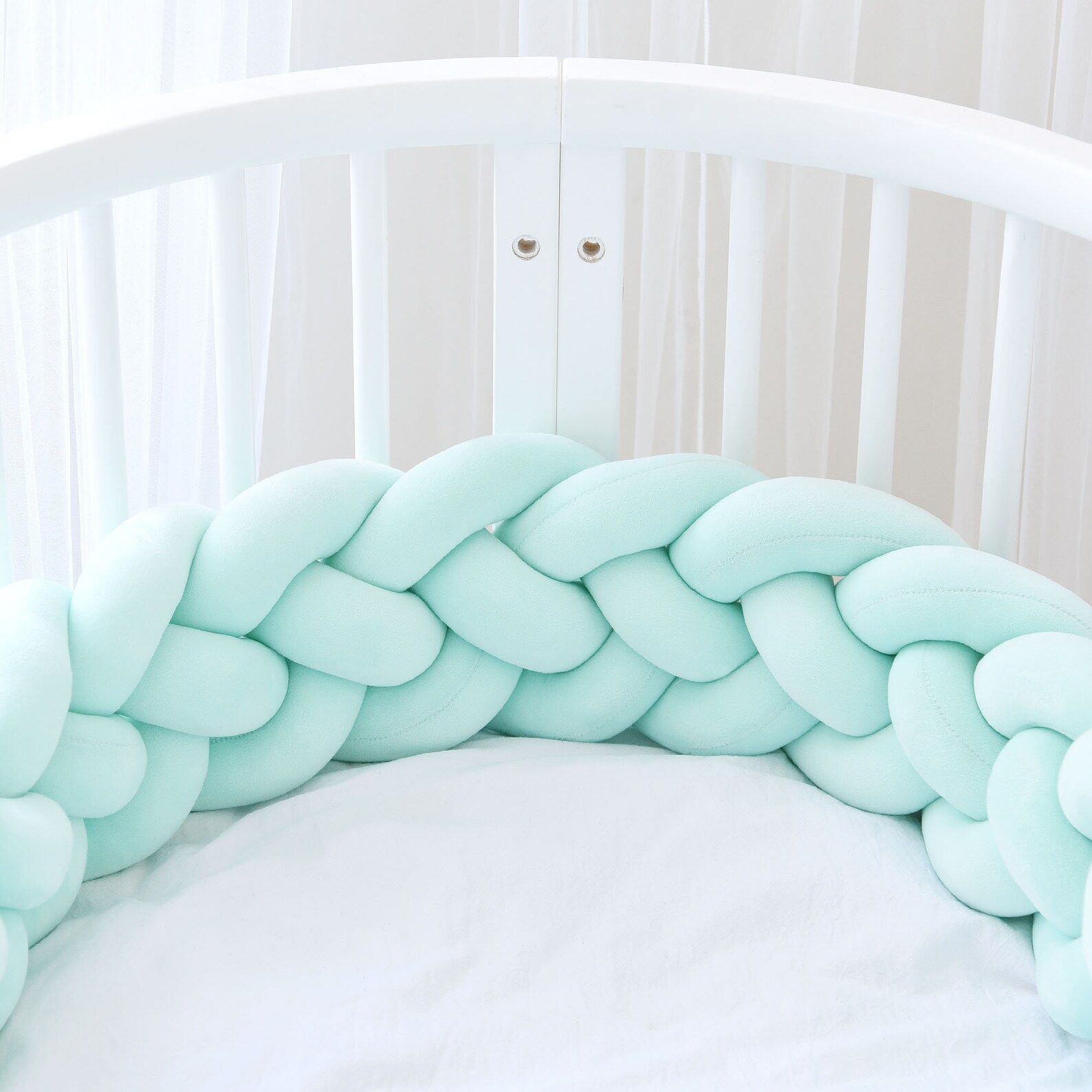 Custom Size Baby Crib Bumper Knotted Bed Bumper 4 Braided Etsy