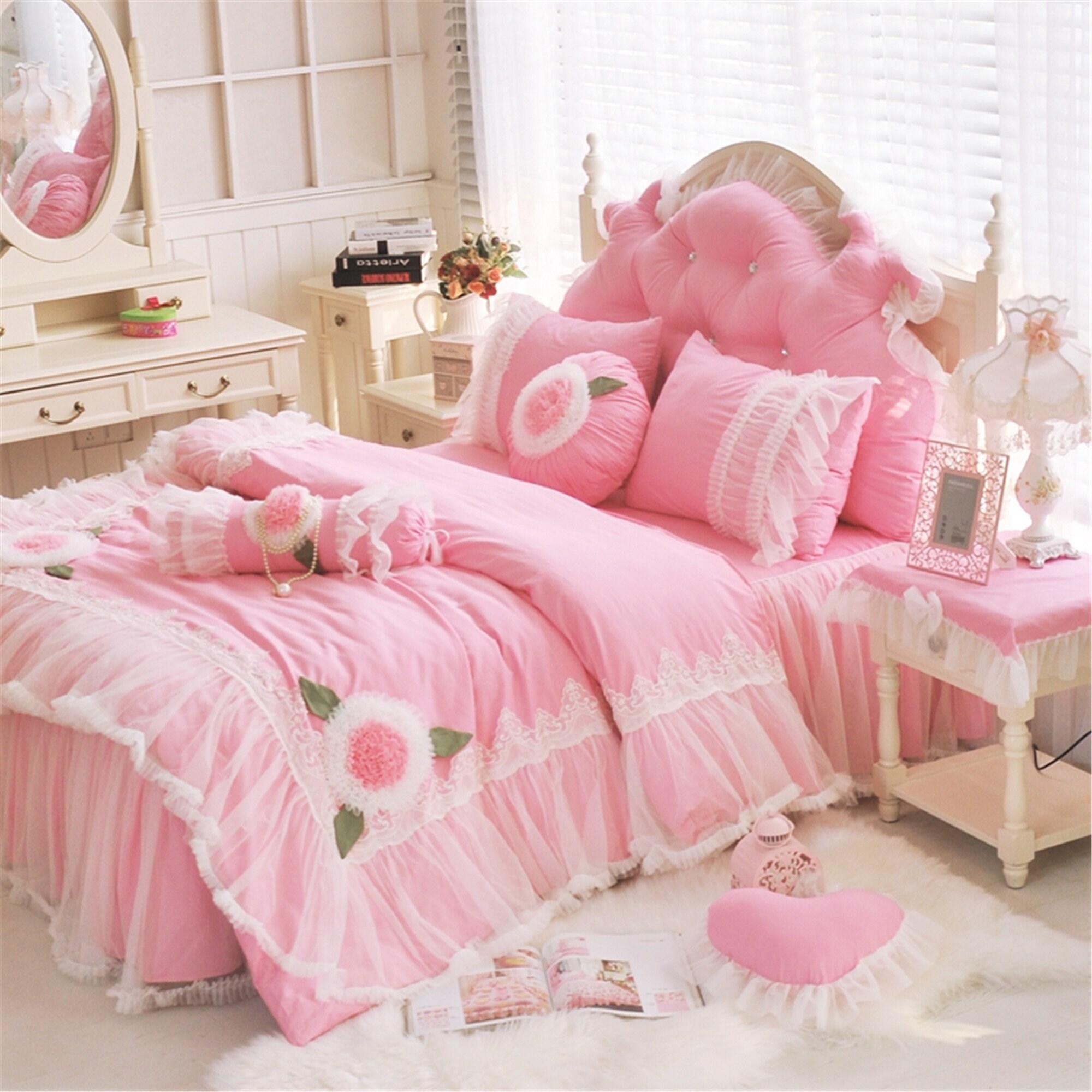 Pink Duvet Cover Set Super Soft Cotton Duvet Cover Set 3D Etsy