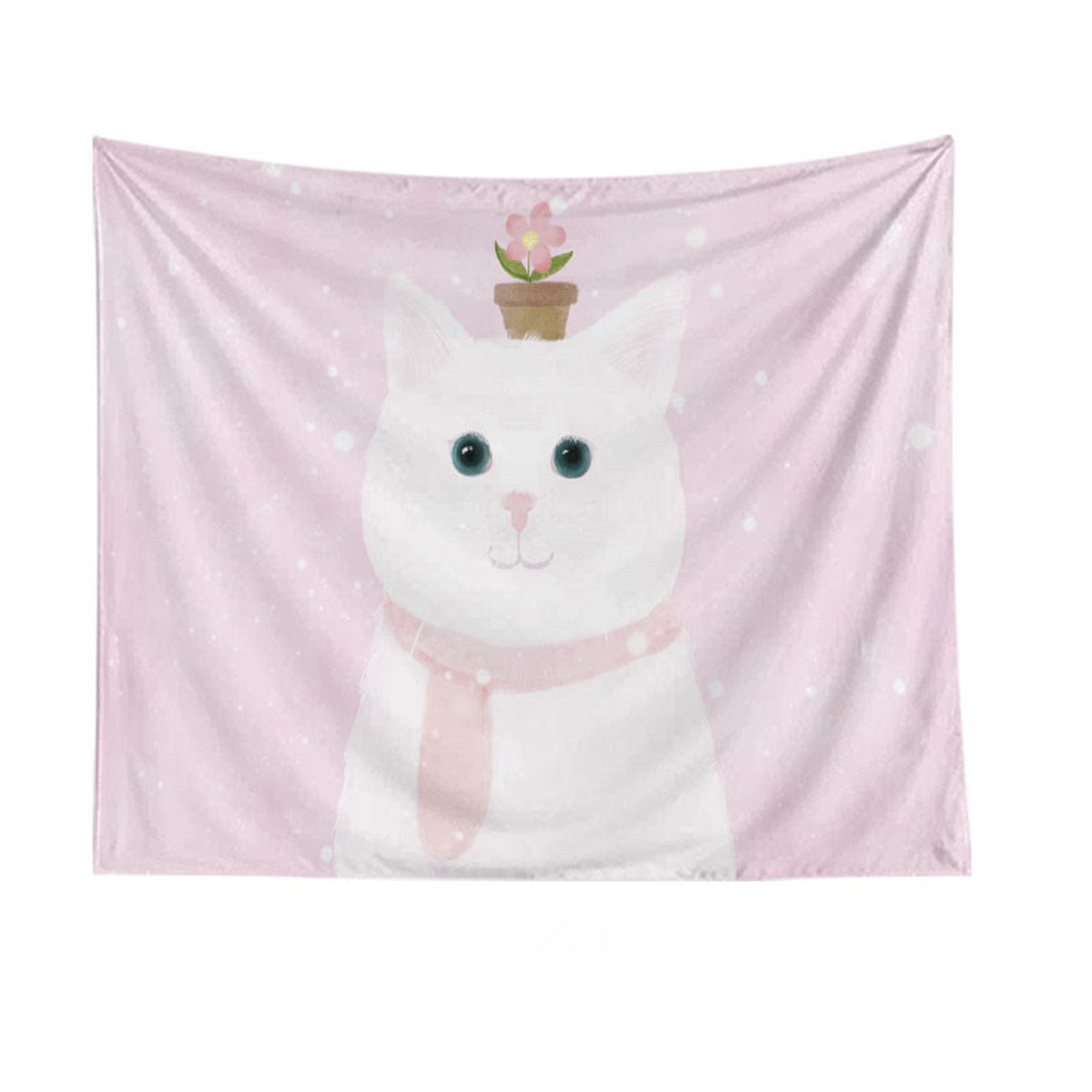 Pink Tapestry Wall Hangings Cat Wall Hangings Kid Room Etsy