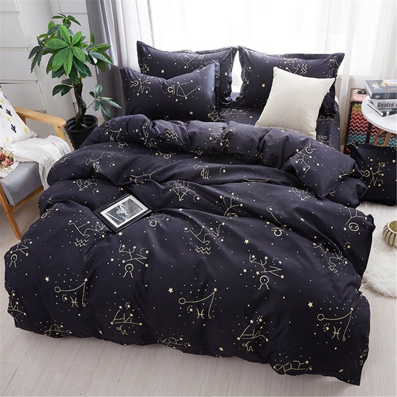 High Quality Simplicity Microfiber Duvet Cover Black Bedding Etsy