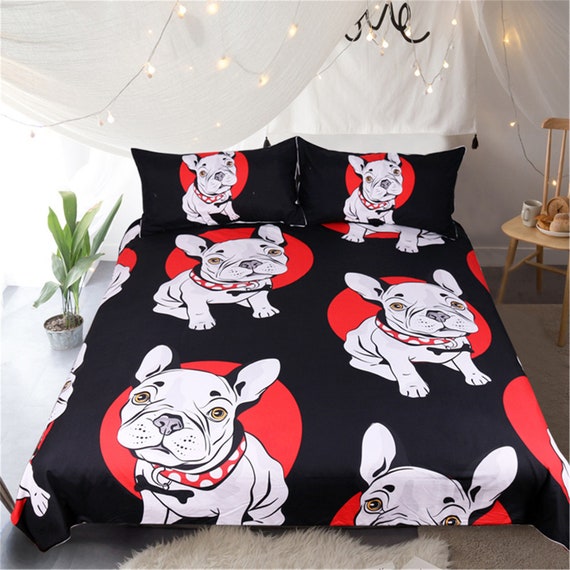 3d Printed Duvet Cover Set Black Bedding With Red And Black Etsy