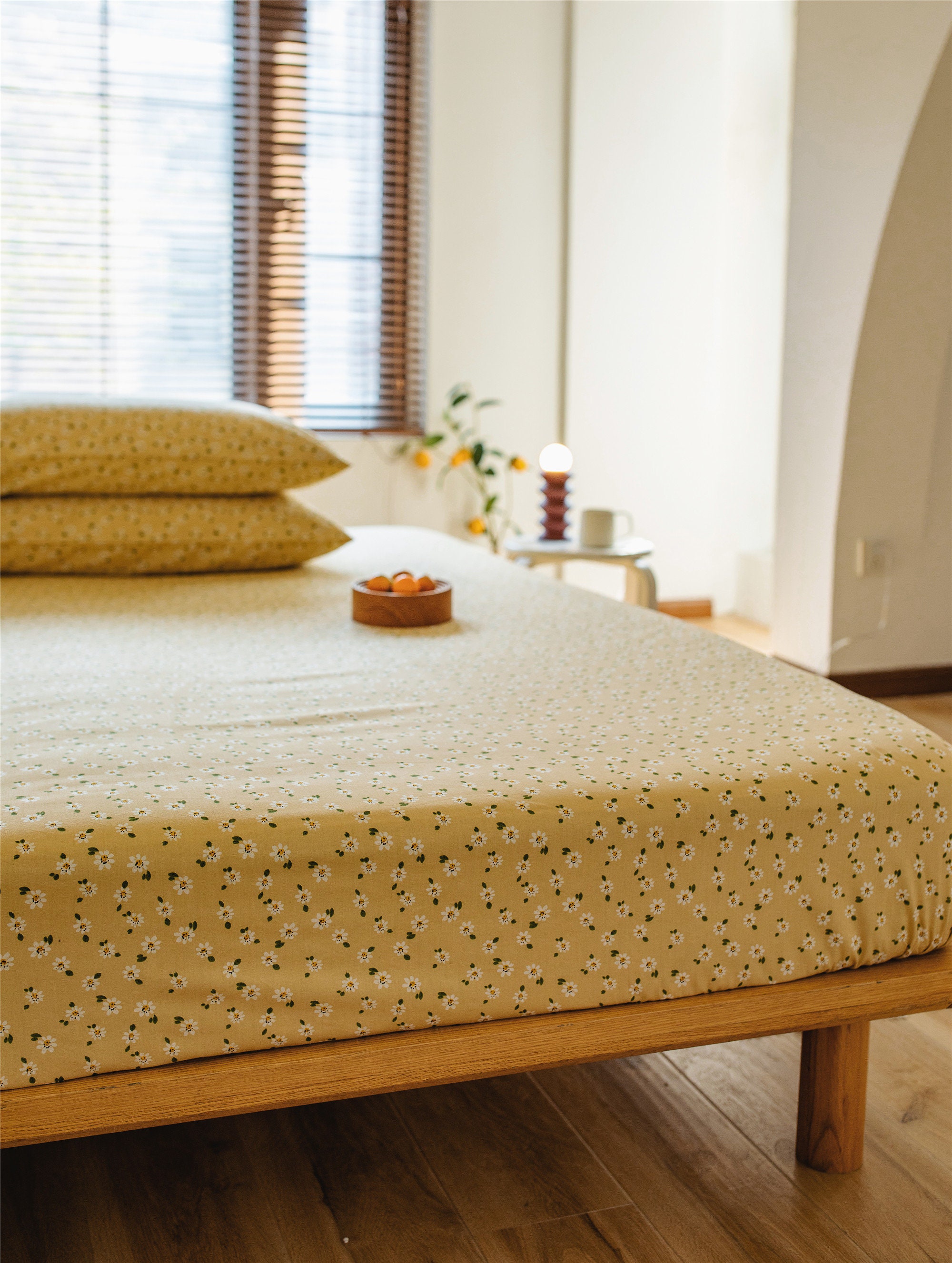 Cotton Floral Fitted Sheet Flower Fitted Sheet Soft Daisy Etsy