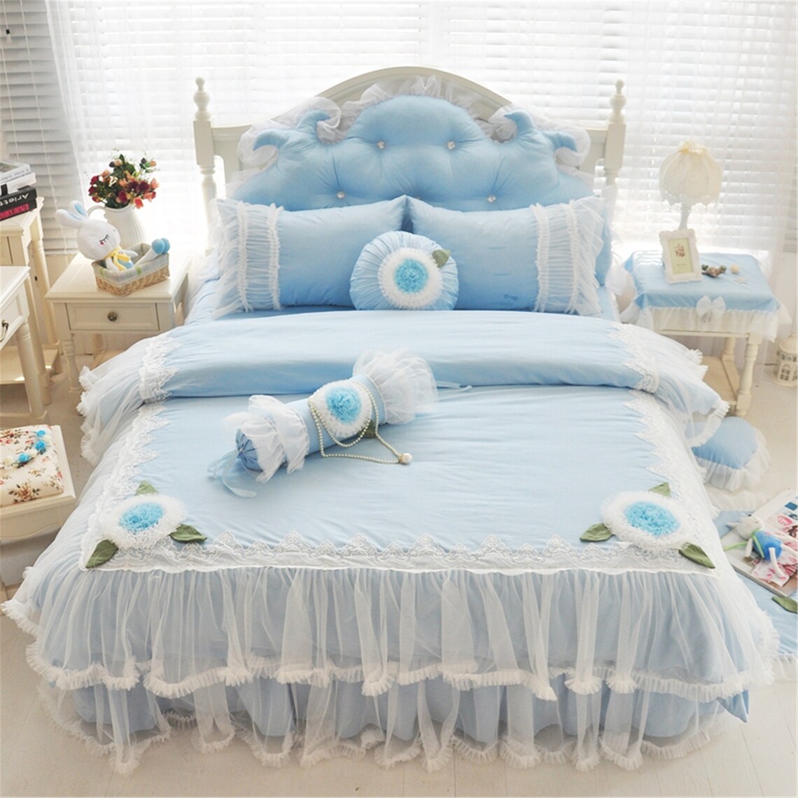 Baby Blue Duvet Cover Set Soft Cotton Duvet Cover Set 3D Etsy