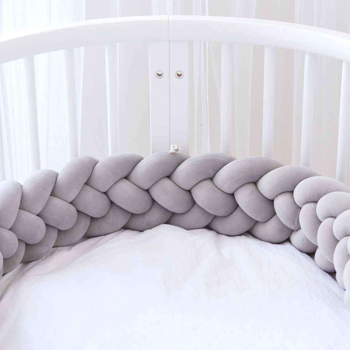Custom Size Baby Crib Bumper Knotted Bed Bumper 4 Braided Etsy
