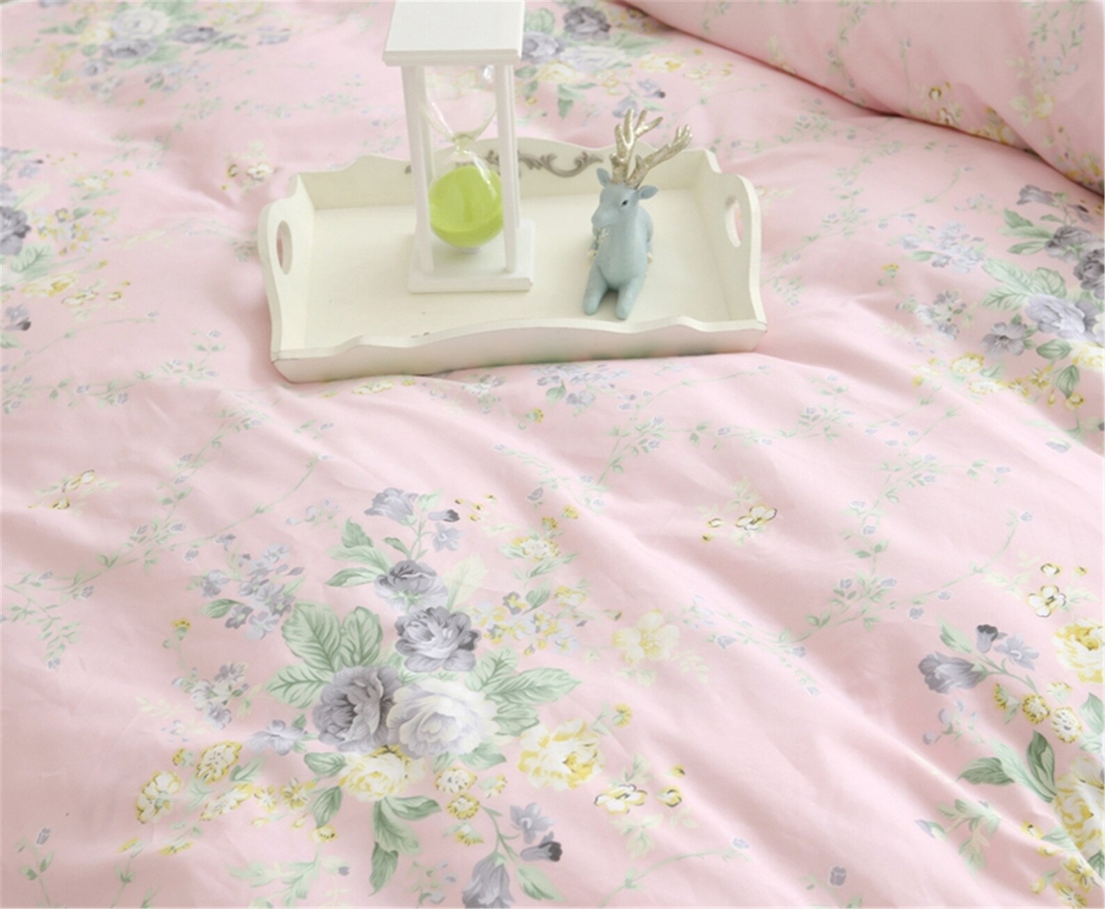 Pink Floral Duvet Cover Set Soft Cotton Bedding Set Lace Duvet Etsy