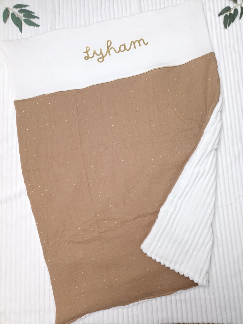 Couverture bébé personnalisée Beige