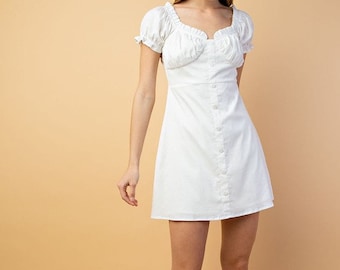 Puffy Sleeve Babydoll Dress