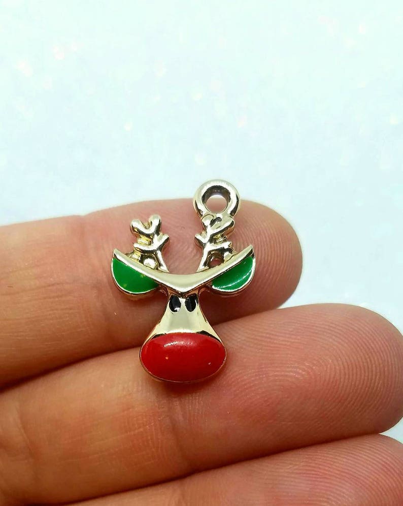 5 10 20 Pieces Gold Plated Charm Rudolph The Red Nosed Reindeer Green Enamel Light Bulb Reindeer Pendant Holiday Deer Charm Q417 15 5 10 20 Pieces Gold Plated Charm Rudolph The Red Nosed Reindeer Green Enamel Light Bulb Reindeer Pendant Holiday Deer Charm Q417 15