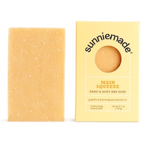 Main Squeeze Moisturizing Hand and Body Bar - Essential Oil Zero Waste Body Wash Bar Soap Natural Vegan Plastic-Free Moisturizing