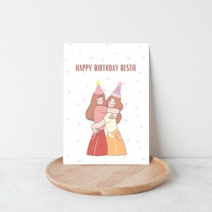 Happy Birthday Printable Card Instant Download PDF  Card Template Bestie Birthday Card Cute Birthday Card  Bestfriend Birthday Card