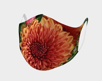 Mum Flower Face Mask, Double Knit Polyester
