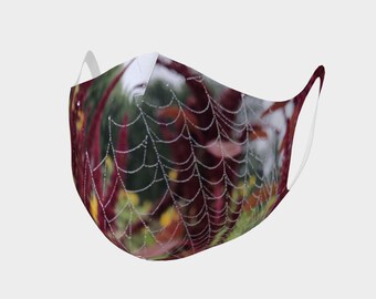 Spiderweb Print Mask, Double Knit Poly Face Covering