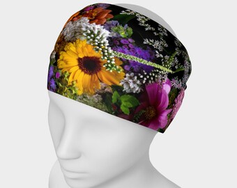 Floral Print Headband: Micro Knit Versatile Bandanna