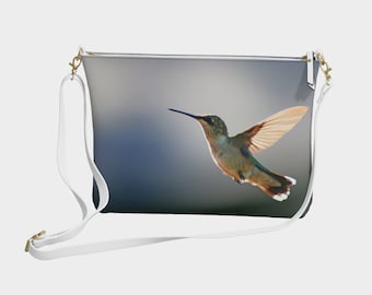 Hummingbird Vegan Leather Crossbody Purse