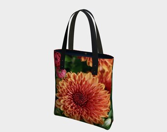 Floral Mum Print Tote Bag: Urban or Basic Styles