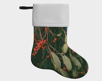 Custom Printed Holiday Stocking, Plush Velveteen Fabric