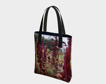 Spiderweb Print Tote Bag, Urban Style