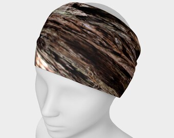 Redwood Bark Print Headband: Versatile Micro Knit Fabric