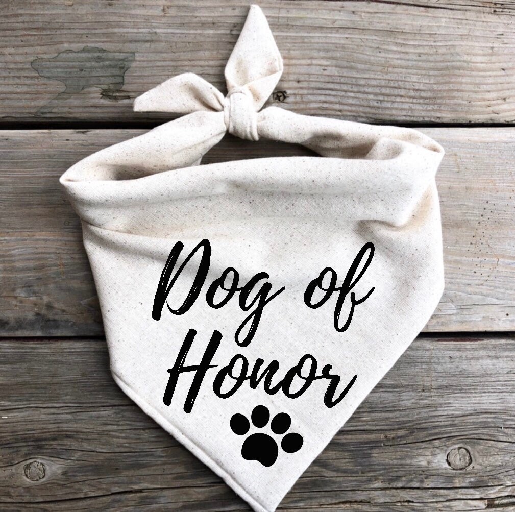 Dog Bandana wedding Dog of Honor getting married Pet wedding sign ann…