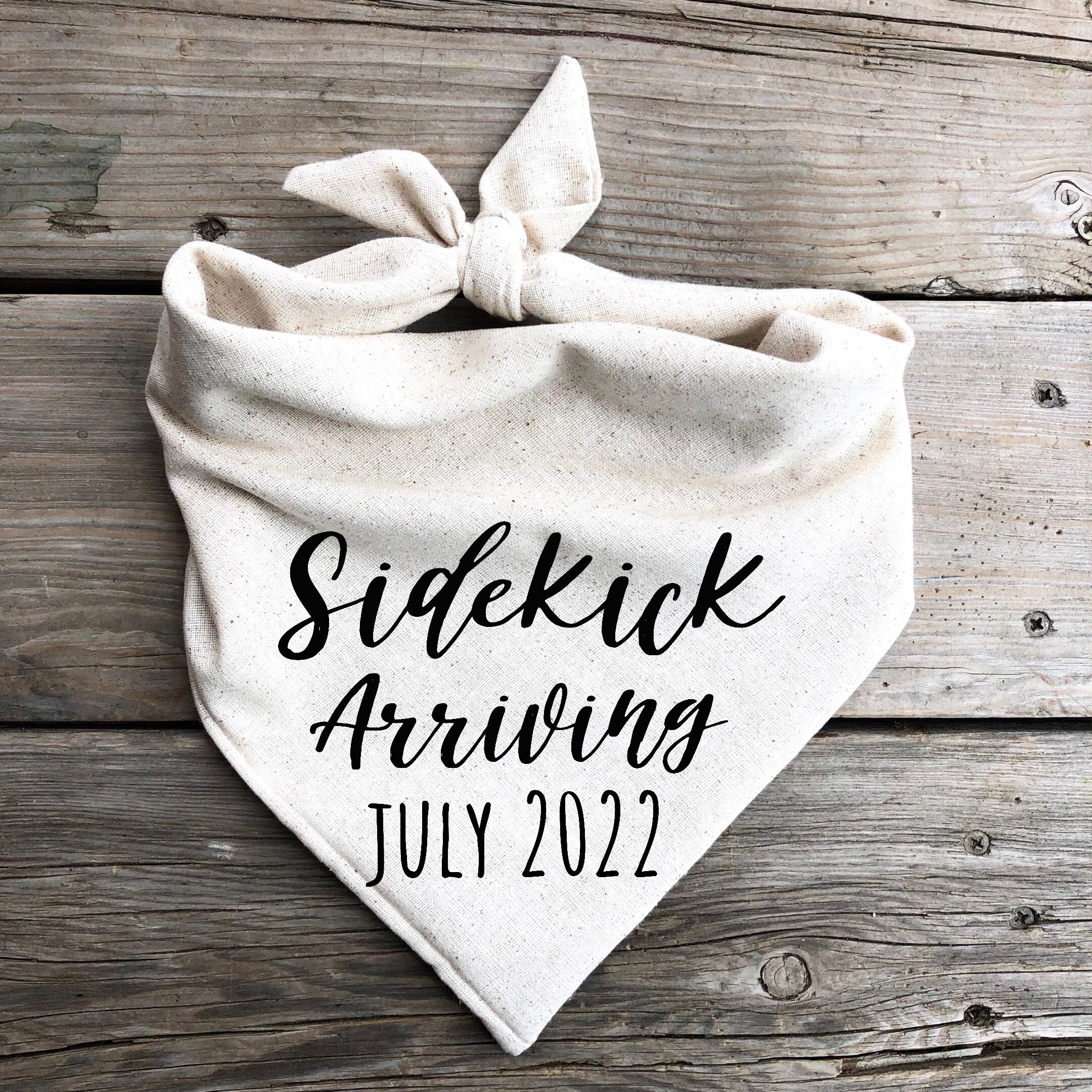 Dog pregnancy announcement Sidekick Arriving date dog bandana baby an…