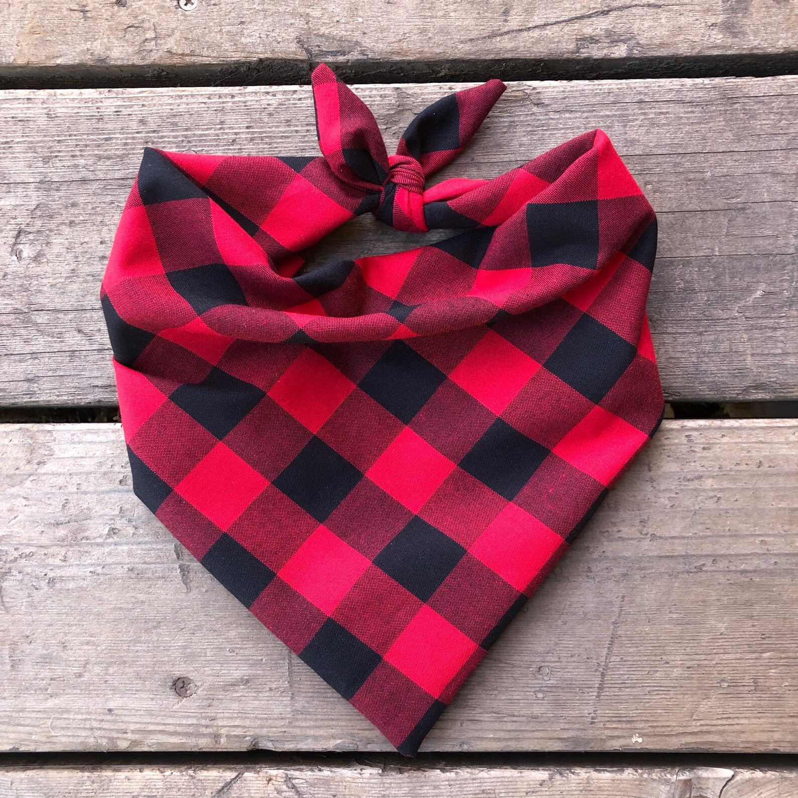 Red plaid Dog bandana Red Buffalo plaid pet scarf classic Etsy