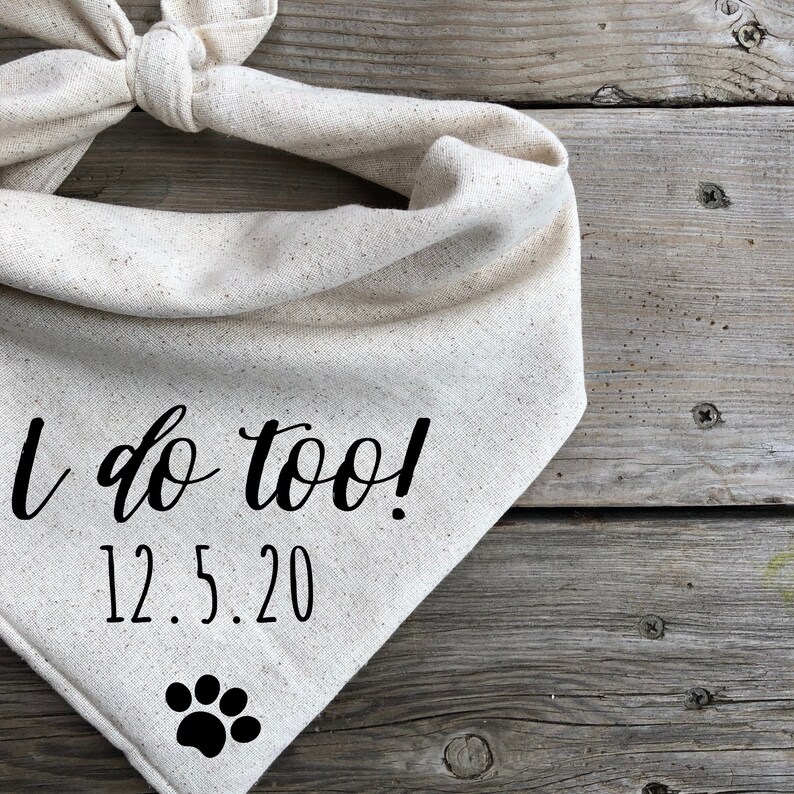 Dog Bandana wedding I DO TOO Mr and Mrs getting married Pet Etsy