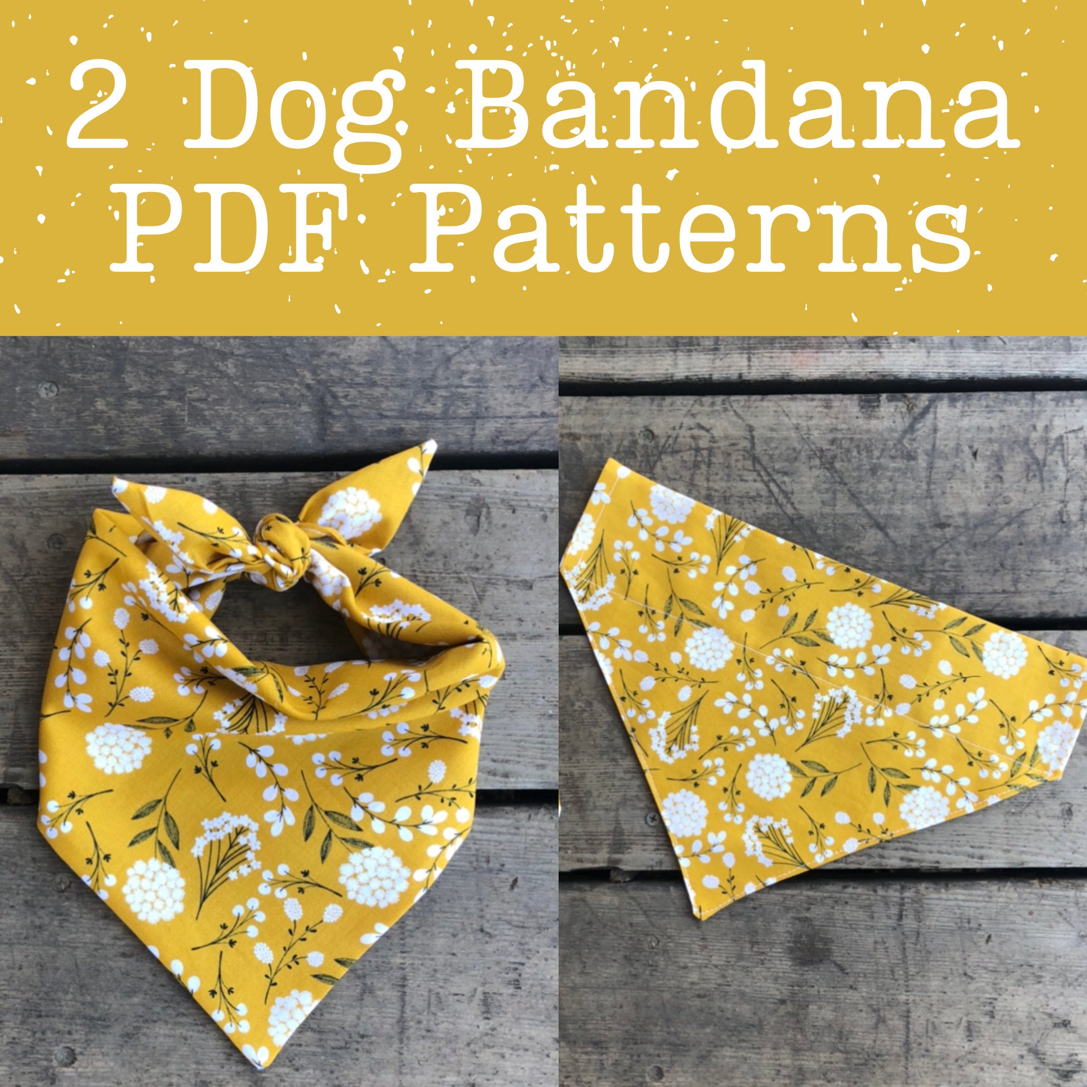 Pattern Dog bandana over the collar and tie on pattern PDF sewing tut…