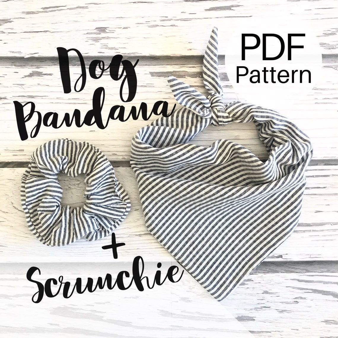 Dog bandana and Scrunchie pattern PDF sewing pattern tutorial Etsy