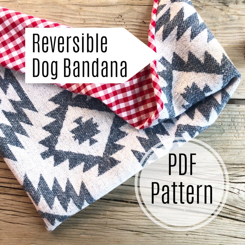 Dog bandana sewing pattern Reversible PDF tutorial DIY bib Etsy