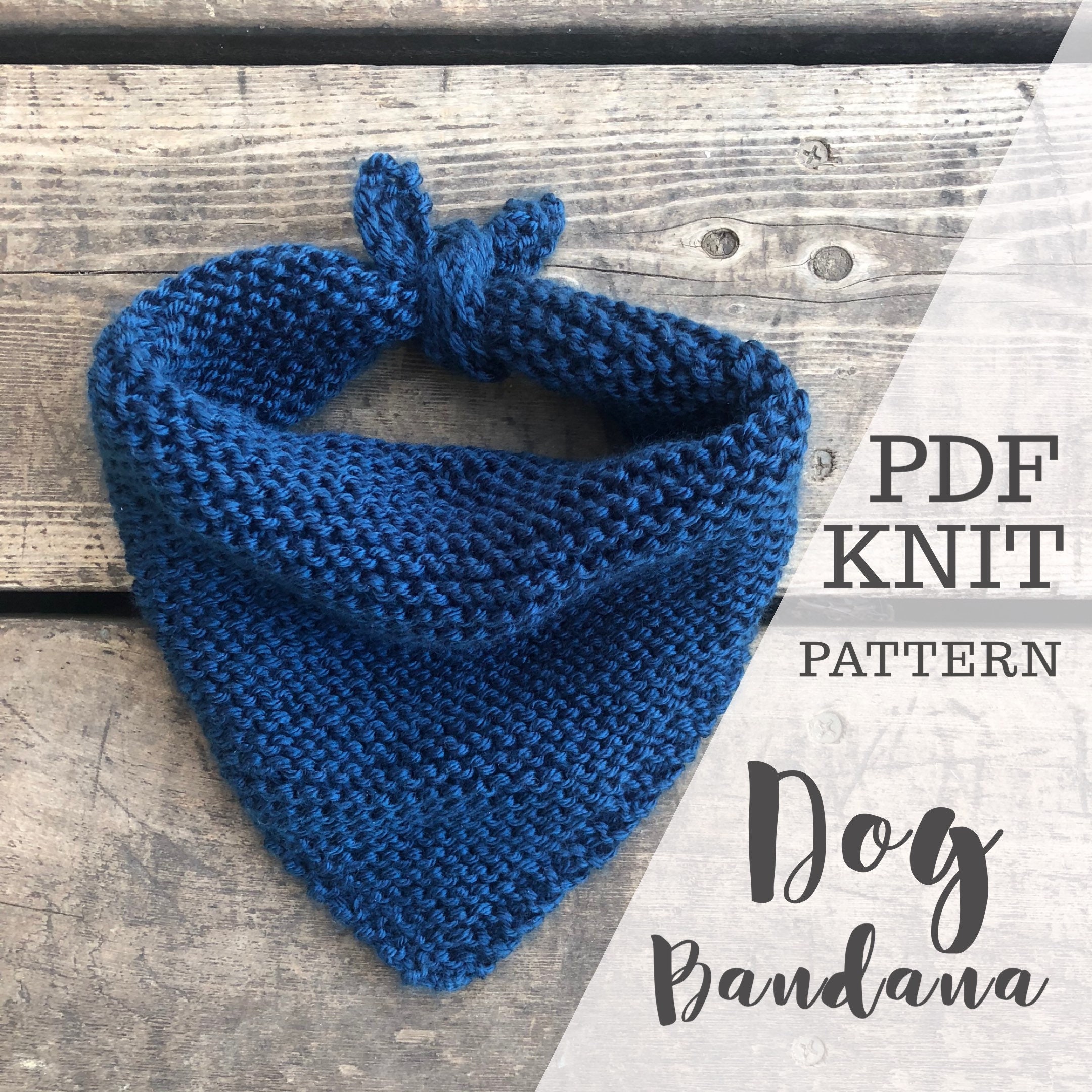 Dog Bandana Knitting Pattern Knit PDF Yarn Tutorial Instant Etsy UK super-fast-super-simple-bandana-creations-diy-dog-stuff-dog