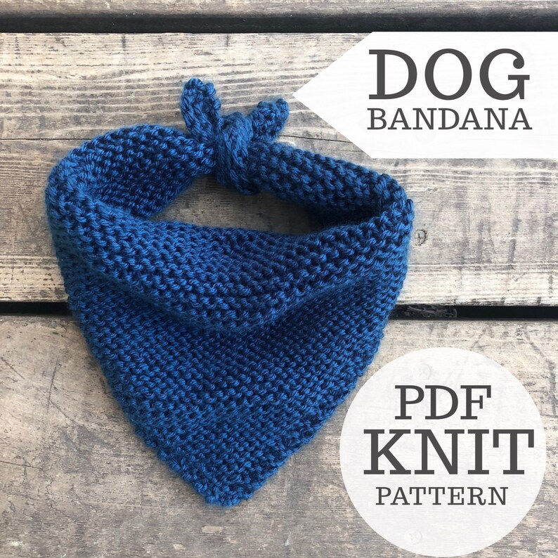 Dog bandana Knitting pattern knit PDF yarn tutorial Instant Etsy