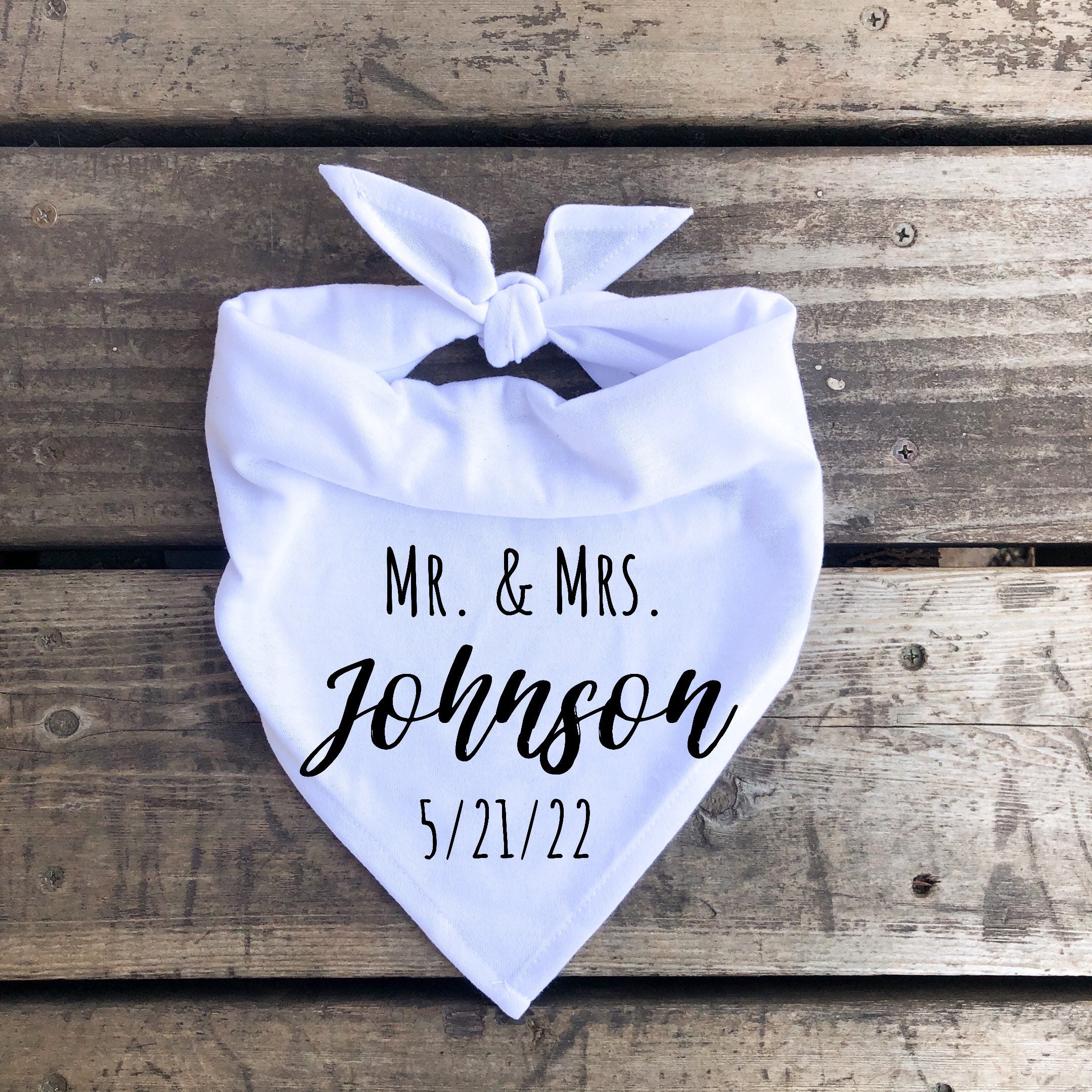 Dog Bandana wedding personalized custom Mr and Mrs getting married  a…