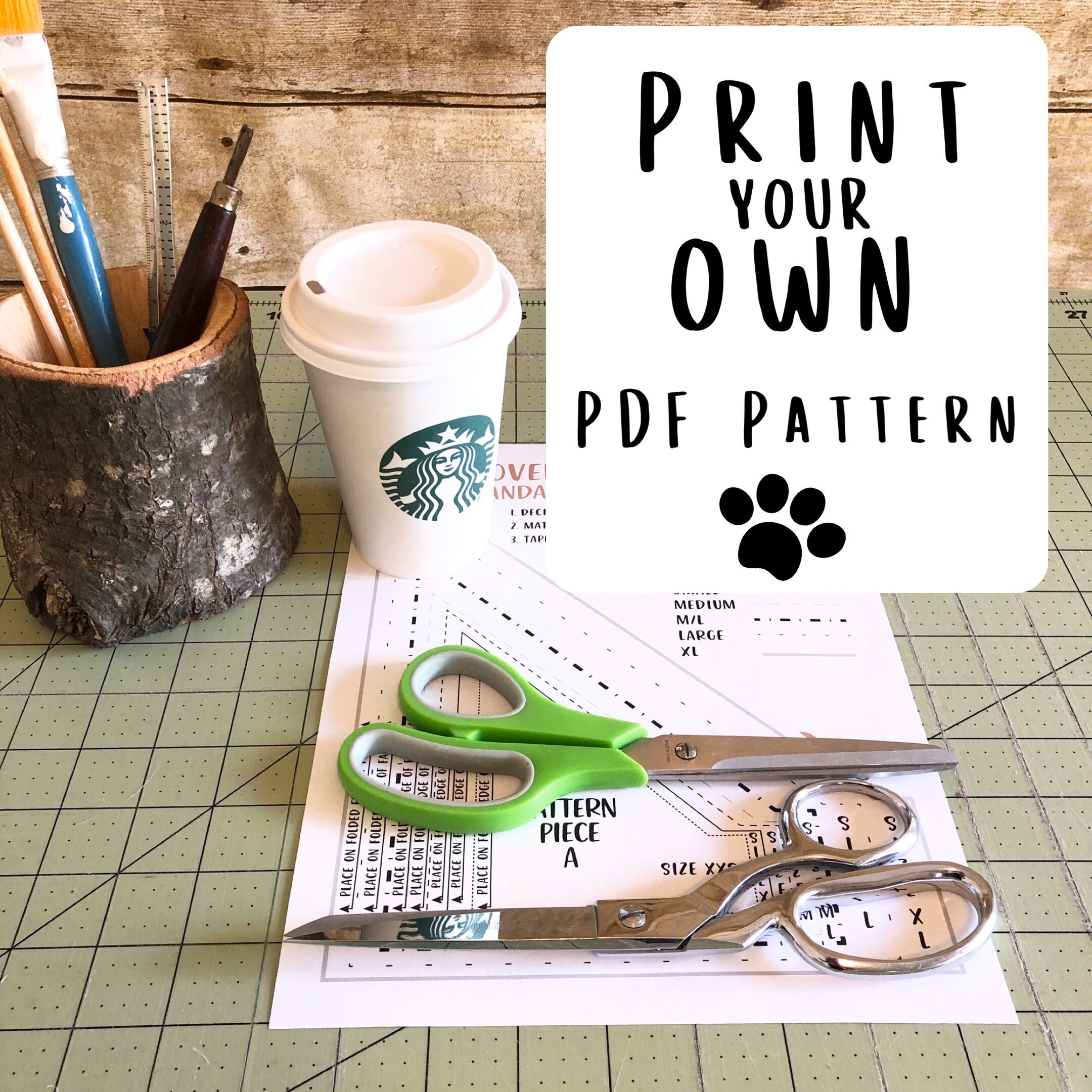 Dog bandana with matching Scrunchie bowtie pattern PDF sewing | Etsy