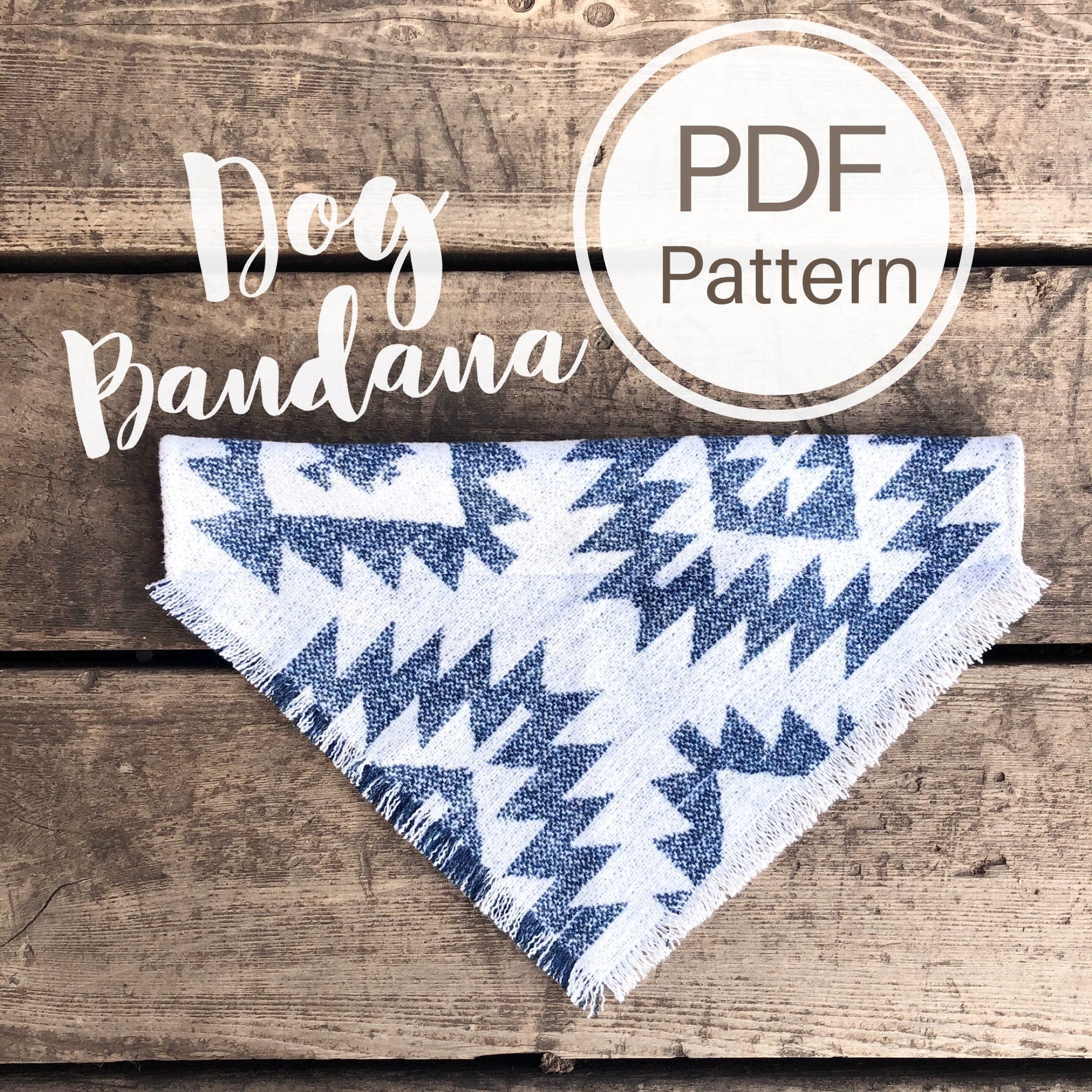 Fall Dog bandana pattern and Matching Scrunchie over the Etsy