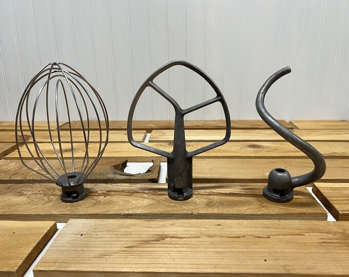 Kitchenaid 6 Quart Set of Mixer Beaters, Flat Beater, Wire Whisk