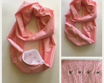 Sugar Glider Bonding Scarf Double Loop - Sugar Glider Bonding Pouch - Rat Bonding Pouch - Bonding Bag - Red Swirling Vine With White