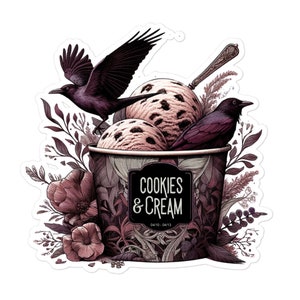 Cookies and Cream Ice Cream Sticker: Butcher & Blackbird Design