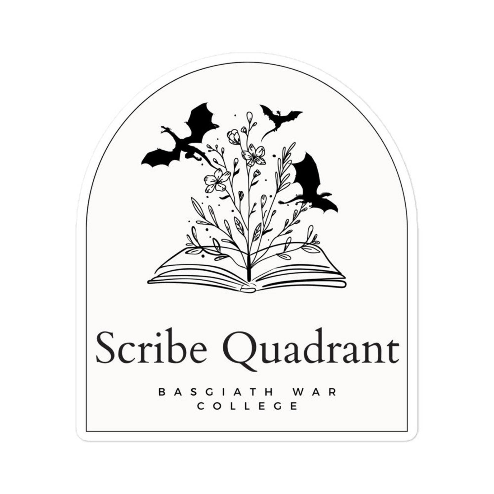 Fourth Wing Basgiath War College Scribe Quadrant Bubblefree Stickers