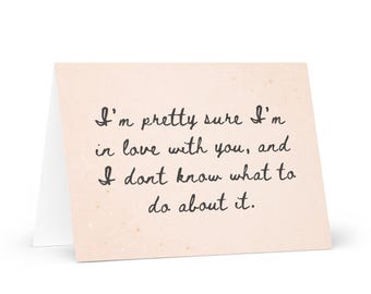 Tarjeta "Estoy bastante seguro de que estoy enamorado de ti" / Tarjeta de San Valentín inspirada en una rivalidad acalorada / Tarjeta de amor con temática de hockey / Interior en blanco