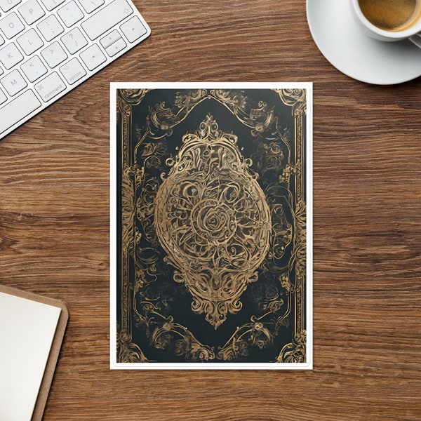 5 x 8 Sticker | Rose inspired Old book cover, with ornate details, perfect for transforming notebooks and kindles